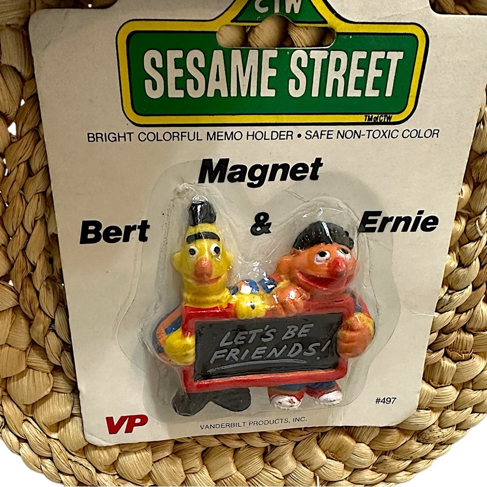 New Vintage Rare Sesame Street Refrigerator Magnet Bert & Ernie Let’s Be Friends